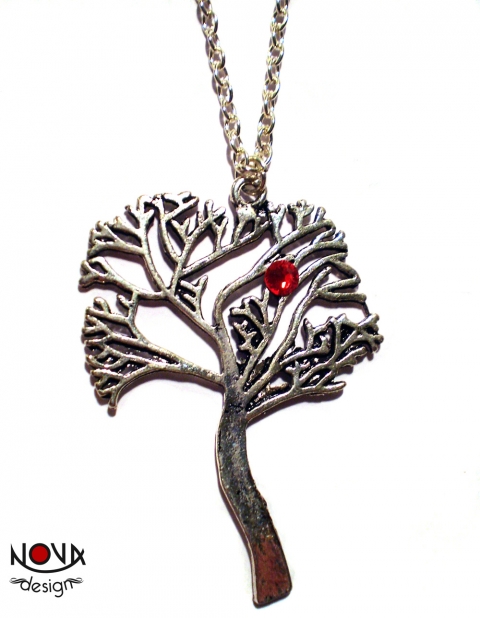 novadesignshop, rubin színű köves medál, Meska