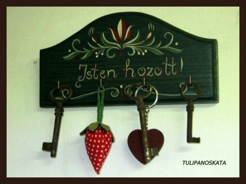 Tulipanoskata - Festetttulipános kulcstartó, Meska