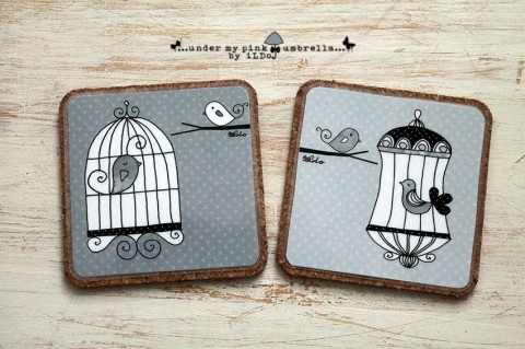 Milady - Madaras poháralátét szett, Meska