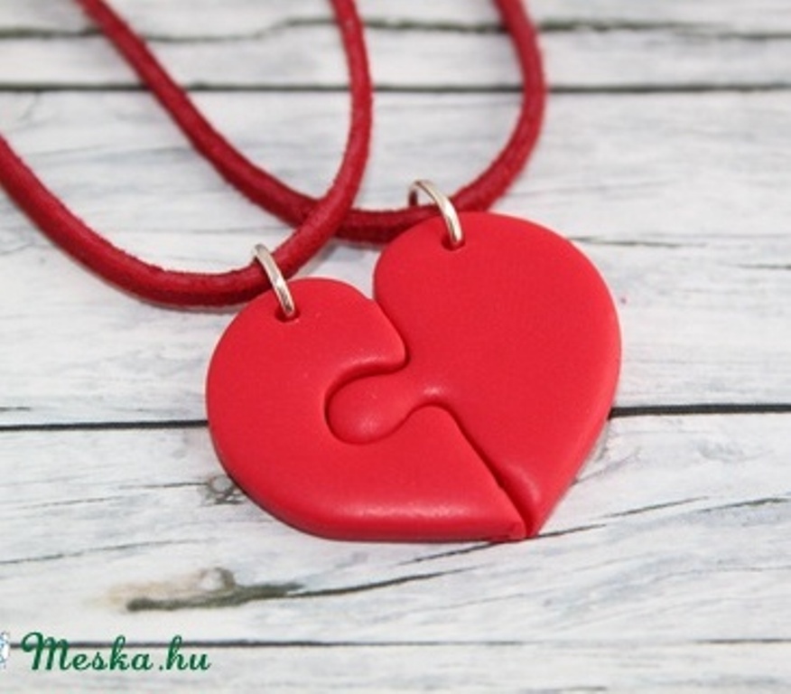 NeferDesign, puzzle szív medál, Meska