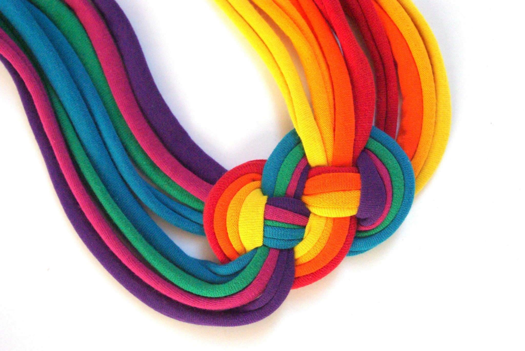 Cirrhopp - Szivárványos textil nyaklánc, Meska