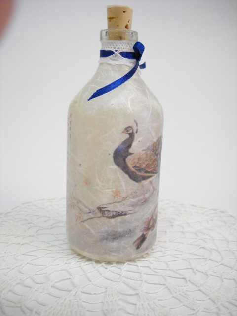 Libelle - Pávás üvegcse, Meska