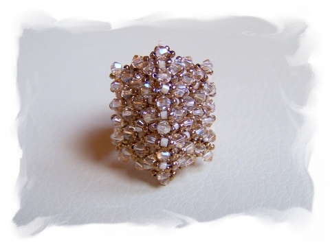 Anami - Natúr színű Swarovski gyűrű, Meska