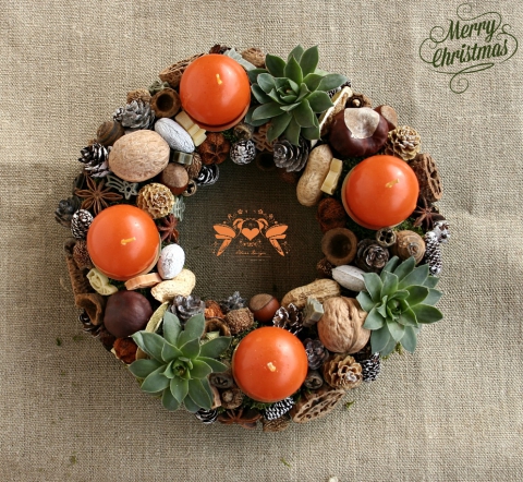 Bluer - Természetes adventi koszorú, Meska Bluer - Természetes adventi koszorú, Meska