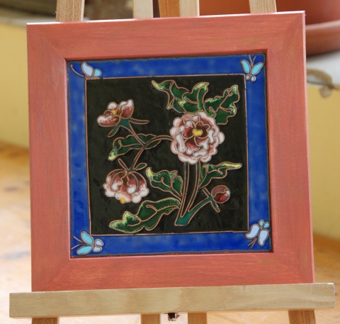 zománc kép tűzzománc , Dekoráció, Kép, mérete kerettel együtt 21cm x 21cm , Meska