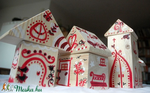 Meseváros - építőjáték, Baba-mama-gyerek, Játék, Fajáték, Fenyőből készült, kézzel festett nagy méretű gyönyörűséges meseváros. Nem csak a gyermek..., Meska