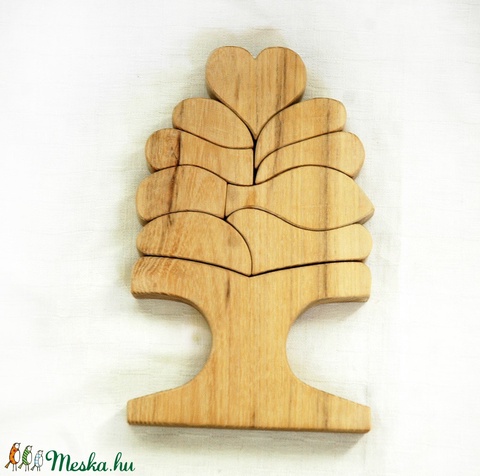Tündérfa, Játék, Készségfejlesztő játék, Fajáték, Gyönyörű, fából készült teljesen egyedi építőjáték, amit lehet síkban is, térben is é..., Meska