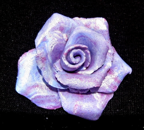 \'Sterling Silver\'  Lila Rózsa Gyűrű, Ékszer, óra, Bross, kitűző, Polymer gyurmából készítettem ezt a rózsa gyűrűt, vidám hangulatot teremtve egy nyári öltözékhez
A r..., Meska
