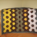Nagymama virágoskertje  sárgában, Baba-mama-gyerek, Dekoráció, Gyerekszoba, Kép, Patchwork, foltvarrás, Varrás, Sárgás-barnás árnyalatokban ,újrafelhasznált anyagokból ,kézi varrással és kézi tűzéssel készítettem..., Meska