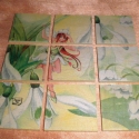 Fa kirako, puzzle evszaktunder sorozat Tavasz 1., Játék, Fajáték, Logikai játék, Decoupage, szalvétatechnika, 9 db-os kirakot keszitettem 5*5 cm-es fa lapocskakbol.
A lapokat aranyszinu festekkel festettem, maj..., Meska