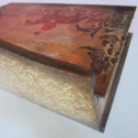 Óriás doboz egy elegáns íróasztalra, Férfiaknak, Dekoráció, Otthon, lakberendezés, Tárolóeszköz, Decoupage, szalvétatechnika, Festett tárgyak, Nagyméretű, három rekeszes fadoboz férfiaknak. Írószertartónak, leveleknek, apróságoknak. Gyönyörű v..., Meska