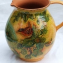 Dekoratív korsó kerámiából, madárkákkal..  !, Otthon, lakberendezés, Konyhafelszerelés, Kaspó, virágtartó, váza, korsó, cserép, Kancsó , Decoupage, szalvétatechnika, Dekoratív korsó kerámiából, madárkákkal, tavaszi hangulatban !
Igényes, szép kidolgozással !
Magassá..., Meska