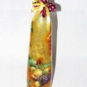 Gyümölcsmintás üveg, házi szörpnek, 7dl-es !, Konyhafelszerelés, Otthon, lakberendezés, Bögre, csésze, Kancsó , Decoupage, szalvétatechnika, Gyümölcsmintás üveg, házi szörpnek ! Igényes, szép kidolgozással, csipkepapírral, némi kézi festésse..., Meska