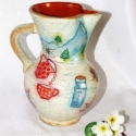 Tejeskancsó svájci módra, antikolt stílusban !, Konyhafelszerelés, Otthon, lakberendezés, Kancsó , Bögre, csésze, Decoupage, szalvétatechnika, Tejeskancsó svájci módra, antikolt stílusban, kerámiából !
Belseje mázas, igényes, szép kidolgozássa..., Meska