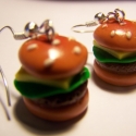 Hamburger fülbevaló, Ékszer, óra, Fülbevaló, Süthető gyurmából készült, kb. 1,5 cm-es, hamburger fülbevaló. 

Személyes átvétel Rákoskeresztúr vá..., Meska