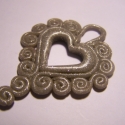 Barokk medál II., Ékszer, óra, Medál, Süthető gyurmából készült, kb. 5 cm-es, elegáns szürke csillámos barokk medál.  

Személyes átvétel ..., Meska