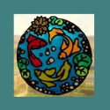 FENG SHUI ablakdísz, üvegmatrica, KERTI TÓ, Dekoráció, Otthon, lakberendezés, Dísz, Kép, , Meska