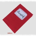 ÁRZUHANÁS! Pöttyös receptgyűjtő borító, Konyhafelszerelés, Képeslap, album, füzet, Jegyzetfüzet, napló, naptár, Receptfüzet, Patchwork, foltvarrás, Varrás, Receptgyűjtő borító vidám, pöttyös textilből. A címke felirata textilfilccel készült, így ha a borít..., Meska