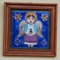 Angyalka zománc kép tűzzománc, Otthon, lakberendezés, Falikép, Ötvös, Tűzzománc, mérete kerettel együtt 12cm x 12cm
, Meska