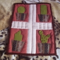 Szúrós!, Dekoráció, Otthon, lakberendezés, Lakástextil, Patchwork, foltvarrás, Újrahasznosított alapanyagból készült termékek, Mediterrán hangulatú textilkép, amit kézi varrással és tűzéssel készítettem újrahasznosított anyagok..., Meska