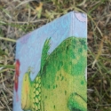 Mesesárkány, Dekoráció, Otthon, lakberendezés, Kép, Decoupage, szalvétatechnika, 10x10 cm-es csempére szalvétatechnikával készítettem el, ezt a kedves sárkányt. Akaszthatod falra, b..., Meska