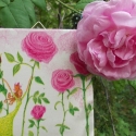 Rózsatündér, Dekoráció, Otthon, lakberendezés, Kép, Decoupage, szalvétatechnika, 10x10 cm-es csempére szalvétatechnikával készítettem el, ezt a képet, rózsatündérről, kis hercegnőkn..., Meska