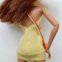 \"Napsugár\"  Barbie ruha, Játék, Baba-mama-gyerek, Ruha, divat, cipő, Varrás, Nyárra hangolódva Barbie ruhatára is erőteljesebb színekkel, vidám hangulatot képvisel.
Krémsárga pa..., Meska