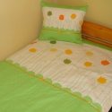 Zöld pöttyös tulipános ágytakaró, Otthon, lakberendezés, Baba-mama-gyerek, Lakástextil, Gyerekszoba, Varrás, Patchwork, foltvarrás, MEGRENDELÉSRE!
Erre kérlek ne kattints, már másé.

Pamutvászonból készült, rávarrt tulipánok és szal..., Meska