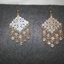 Bronz fülbevaló swarovski gyöngyökkel, Ékszer, óra, Fülbevaló, Gyöngyfűzés, Ékszerkészítés, Áttetsző swarovski gyöngy,  réz színű fülbevalóalap és réz színű fülbevalóakasztó felhasználásával k..., Meska