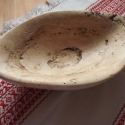 GYÜMÖLCSÖS TÁL, Dekoráció, Otthon, lakberendezés, Konyhafelszerelés, Kaspó, virágtartó, váza, korsó, cserép, Kőfaragás, Magasabb falú, felülről lekerekített rombusz alakú, rusztikus tál. Asztalon, komódon, kint és bent e..., Meska