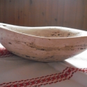GYÜMÖLCSÖS TÁL, Dekoráció, Otthon, lakberendezés, Konyhafelszerelés, Kaspó, virágtartó, váza, korsó, cserép, Kőfaragás, Magasabb falú, felülről lekerekített rombusz alakú, rusztikus tál. Asztalon, komódon, kint és bent e..., Meska