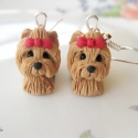 Yorkshire terrier-fülbevaló, Ékszer, óra, Fülbevaló, Kis édes Yorki-kutyusokat készítettem,piros masni a buksijukon :)
Boltomban megtalálod a rövid szőrű..., Meska