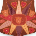 Fantázia szives válltáska, Ruha, divat, cipő, Táska, Magyar motívumokkal, Válltáska, oldaltáska, Patchwork, foltvarrás, Varrás, Gondosan összeválogattam narancssárga,rozsdabarna és piros anyagaimat és ebből készítettem el,ívelt ..., Meska