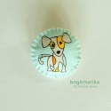 Kutyusos kitűző - barna beagle, Ékszer, óra, Bross, kitűző, Varrás, Ékszerkészítés, Gyapjúfilcből készítettem, melyre pamutot dolgoztam rá, kézzel öltögettem ezt kedves kutyusos kitűző..., Meska