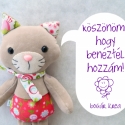 Piskóta nyuszi  - kék romantika, Játék, Játékfigura, Plüssállat, rongyjáték, Baba, babaház, Pamut anyagból varrtam ezt a piskóta formájú, vidám tapsifülest.
Kényelmesen simul a tenyérbe. Ideál..., Meska