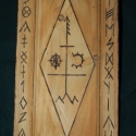 Székely-rovás ABC, Bútor, Dekoráció, Magyar motívumokkal, Gobelin, Famegmunkálás, Újrahasznosított alapanyagból készült termékek, Fáj látnom azt, hogy emberek sokszor kidobnak több mint 100 éves ajtókat, ládákat, polcokat, és külö..., Meska