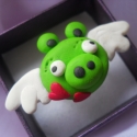 Angry Birds, Zöld Malac gyűrű, Ékszer, óra, Gyűrű, , Meska