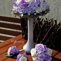\\\" Silver Purple\\\" habrózsa menyasszonyi csokor szettben, Dekoráció, Esküvő, Mindenmás, Virágkötés, Mindenmás, Lila és fehér habrózsákból, lila selyem orgonából kötöttem ezt a menyasszonyi csokrot.
Ezüst kövekke..., Meska