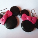 Minnie Mouse fülbevaló , Az ékszer süthető gyurmából készült, stiliz...