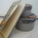 New York készlet - ládikó és füzet, Férfiaknak, Dekoráció, Képeslap, album, füzet, Jegyzetfüzet, napló, naptár, Decoupage, szalvétatechnika, Festett tárgyak, Ha egy igazán különleges, egyedi füzetet és egy kerek dobozt szeretnél magadénak tudni, esetleg aján..., Meska