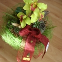 Ballagási csokor Cymbidium agyagorchideából, Dekoráció, Mindenmás, Ünnepi dekoráció, Mindenmás, Virágkötés, Egy eddig kevésbé ismert ,kevésbé elterjedt, gyurmaszerű anyagot használok a virágaim elkészítéséhez..., Meska
