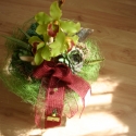 Ballagási csokor Cymbidium agyagorchideából, Dekoráció, Mindenmás, Ünnepi dekoráció, Mindenmás, Virágkötés, Egy eddig kevésbé ismert ,kevésbé elterjedt, gyurmaszerű anyagot használok a virágaim elkészítéséhez..., Meska