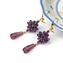 Crystal Amethyst Berry - Fűzött, Swarovski kristály fülbevaló, Ékszer, óra, Fülbevaló, , Meska