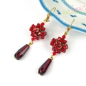 Crystal Siam Berry - Fűzött, Swarovski kristály fülbevaló, Ékszer, óra, Fülbevaló, , Meska