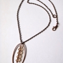 Vörösréz - colorado topaz nyaklánc, 6 és 4 mm-es swarovski kristályokból készült ...