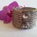 Ezüst karkötő swarovski gombokkal, Ékszer, óra, Karkötő, , Meska