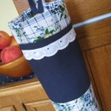 Kék virágos zacskótartó, Konyhafelszerelés, Otthon, lakberendezés, Tárolóeszköz, Patchwork, foltvarrás, Varrás, Nagyon megtetszett ez a virágmintás anyag. Igazán konyhai textilnek tudom elképzelni, ezért varrtam ..., Meska