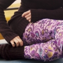 lila virágos leggings, Szoknyához, tunikához, rövidnadrághoz, a bátr