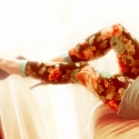 Rózsás fekete leggings