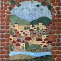 Városkép, Otthon, lakberendezés, Falikép, A kép mérete 65x80 cm. Textilből készült. Forrás az internet. Az anyagok nagy részét kézzel festette..., Meska